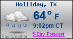 Weather Forecast for Holliday, TX