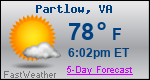 Weather Forecast for Partlow, VA