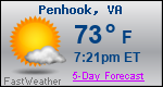 Weather Forecast for Penhook, VA