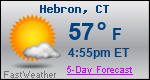 Weather Forecast for Hebron, CT