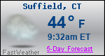 Weather Forecast for Suffield, CT