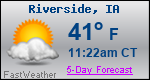 Weather Forecast for Riverside, IA