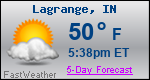Weather Forecast for Lagrange, IN