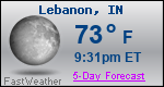 Weather Forecast for Lebanon, IN