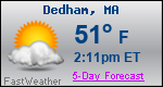 Weather Forecast for Dedham, MA
