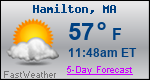 Weather Forecast for Hamilton, MA