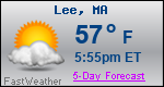 Weather Forecast for Lee, MA