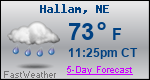 Weather Forecast for Hallam, NE