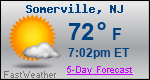 Weather Forecast for Somerville, NJ
