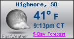 Weather Forecast for Highmore, SD