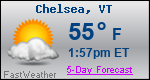 Weather Forecast for Chelsea, VT