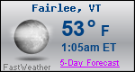 Weather Forecast for Fairlee, VT