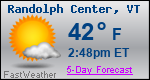 Weather Forecast for Randolph Center, VT