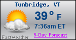 Weather Forecast for Tunbridge, VT