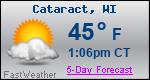 Weather Forecast for Cataract, WI