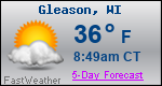 Weather Forecast for Gleason, WI