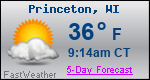 Weather Forecast for Princeton, WI