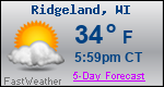 Weather Forecast for Ridgeland, WI