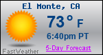 Weather Forecast for El Monte, CA