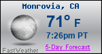 Weather Forecast for Monrovia, CA