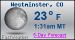 Weather Forecast for Westminster, CO