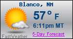 Weather Forecast for Blanco, NM