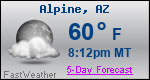 Weather Forecast for Alpine, AZ