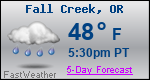 Weather Forecast for Fall Creek, OR