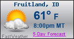 Weather Forecast for Fruitland, ID