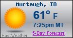 Weather Forecast for Murtaugh, ID