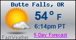 Weather Forecast for Butte Falls, OR