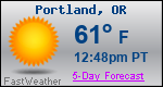 Weather Forecast for Portland, OR