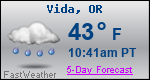 Weather Forecast for Vida, OR