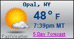 Weather Forecast for Opal, WY
