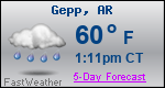 Weather Forecast for Gepp, AR