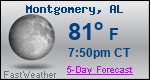 Weather Forecast for Montgomery, AL