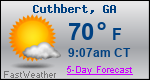 Weather Forecast for Cuthbert, GA