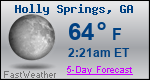 Weather Forecast for Holly Springs, GA