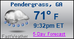 Weather Forecast for Pendergrass, GA