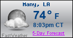 Weather Forecast for Many, LA