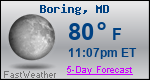 Weather Forecast for Boring, MD