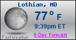 Weather Forecast for Lothian, MD