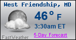 Weather Forecast for West Friendship, MD