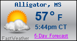 Weather Forecast for Alligator, MS