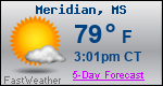 Weather Forecast for Meridian, MS