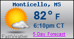 Weather Forecast for Monticello, MS