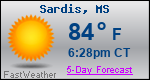 Weather Forecast for Sardis, MS