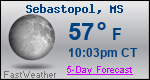 Weather Forecast for Sebastopol, MS