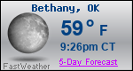 Weather Forecast for Bethany, OK