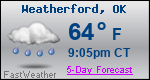 Weather Forecast for Weatherford, OK